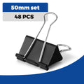 Eclirgan Large 1.9-Inch Heavy-Duty Black Binder Clips 48-Pack by Deal US