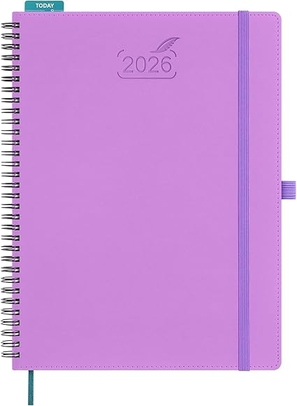 BEZEND 2026 Weekly Monthly Planner 8.5x11 Lavender PU Leather Softcover by Deal US