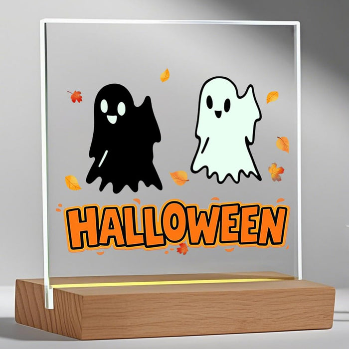 YouerCrystal Halloween Sign Colorful Glass Ghost Decor 3.94 Inch by Deal US
