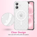 Magnetic Case for iPhone 17 6.3" with Polka Dot White Dot Clear by Merch Section