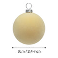 KI Store Beige Velvet Christmas Balls Ornaments 6pcs 2.36in Party Decor by Deal US