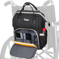 YMU Wheelchair Backpack Bag Large Insulated Pocket Black Shoulder Strap by Deal US