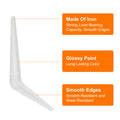 uxcell Floating Shelf Bracket 8x6in Iron L Bracket White 10 Pack by Deal US