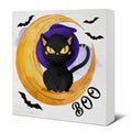Hijie Halloween Black Cat Bat Wooden Sign Decor 5x5 Inches Indoor by Deal US