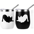 Yoiemivy French Bulldog Insulated Wine Tumbler Set 2, 12oz, Christmas Gift by Deal US