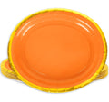 JarThenaAMCS 40Pcs Fall Oval Paper Plates Orange Gold Foil 9x7.7in by Deal US