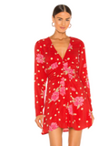 Free People Womens Date Night Print Mini Dress by Vanessa Jane