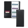 Samsill Regal Leather Business Card File, Holds 96 2 x 3.5 Cards, 4.75 x 10, Black