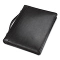 Samsill Leather Multi-Ring Zippered Portfolio, Two-Part, 1" Cap, 11 x 13 1/2, Black