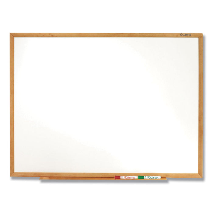 Quartet Classic Series Total Erase Dry Erase Board, 72 x 48, Oak Finish Frame