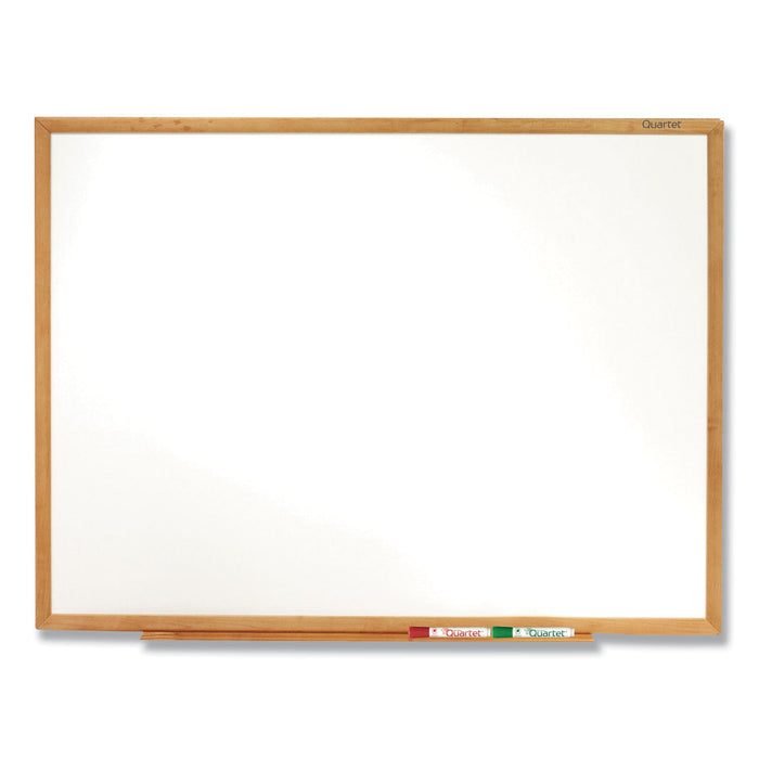 Quartet Classic Series Total Erase Dry Erase Board, 36 x 24, Oak Finish Frame