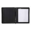 Samsill Leather Multi-Ring Zippered Portfolio, Two-Part, 1" Cap, 11 x 13 1/2, Black