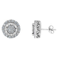 Sterling Silver Diamond Cluster Earrings (1 cttw, I-J Color, I2-I3 Clarity) by Bids.com