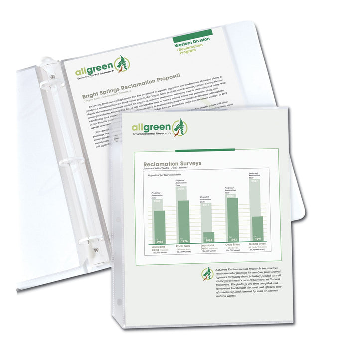 C-Line Recycled Polypropylene Sheet Protectors, Reduced Glare, 2", 11 x 8.5, 100/Box