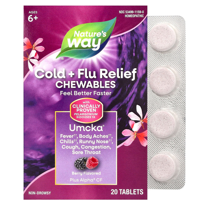 Nature's Way Umcka® Cold+Flu – Berry Flavor (Chewable) by Pasteur Pharmacy