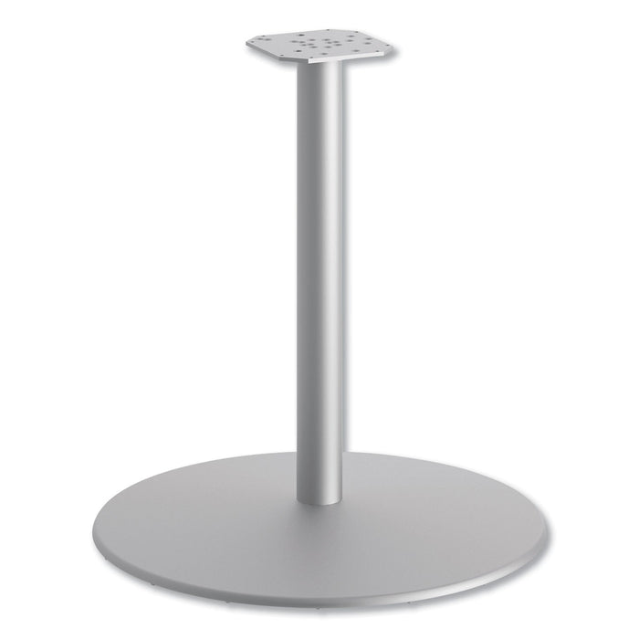 HON Between Round Disc Base for 30" Table Tops, 27.79" High, Textured Silver