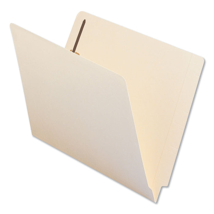 Universal Reinforced End Tab Fastener Folders, 1 Fastener, Letter Size, Manila Exterior, 50/Box