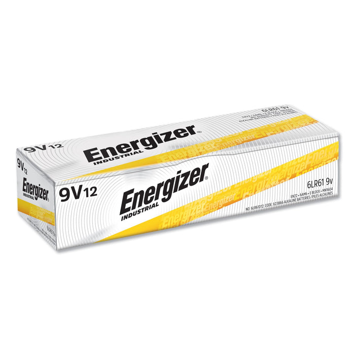 Energizer Industrial Alkaline 9V Batteries, 12/Box