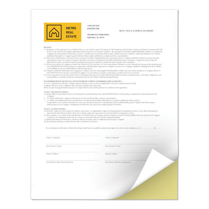 xerox Revolution Digital Carbonless Paper, 2-Part, 8.5 x 11, Canary/White, 5,000/Carton