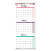 Blueline 3-Month Wall Calendar, Colorful Leaves Artwork, 12.25 x 27, White/Multicolor Sheets, 12-Month (Jan to Dec): 2023