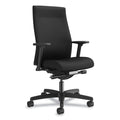 HON Ignition 2.0 Upholstered Mid-Back Task Chair With Lumbar, Supports Up to 300 lb, 17" to 22" Seat Height, Black