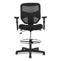 HON Prominent High-Back Task Stool, Supports Up to 250 lb, 21" to 28.1" Seat Height, Black