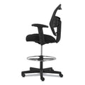 HON Prominent High-Back Task Stool, Supports Up to 250 lb, 21" to 28.1" Seat Height, Black