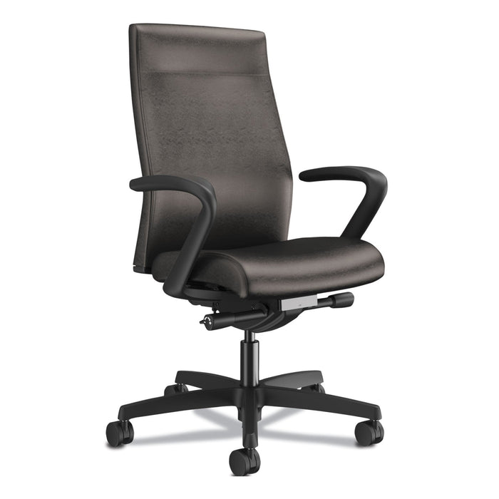 HON Ignition 2.0 Upholstered Mid-Back Task Chair, Supports Up to 300 lb, 17" to 22" Seat Height, Black