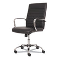 Sadie 5-Eleven Mid-Back Executive Chair, Supports Up to 250 lb, 17.1" to 20" Seat Height, Black Seat/Back, Chrome Base