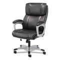 Sadie 3-Fifteen Executive High-Back Chair, Supports Up to 225 lb, 20" to 24.8" Seat Height, Black Seat/Back, Chrome Base
