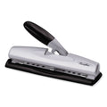 Swingline 12-Sheet LightTouch Desktop Two- to Three-Hole Punch, 9/32" Holes, Black/Silver