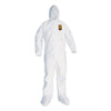 KleenGuard A35 Liquid and Particle Protection Coveralls, Zipper Front, Hooded, Elastic Wrists and Ankles, 2X-Large, White, 25/Carton