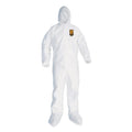 KleenGuard A35 Liquid and Particle Protection Coveralls, Zipper Front, Hooded, Elastic Wrists and Ankles, 2X-Large, White, 25/Carton