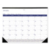 Blueline DuraGlobe Monthly Desk Pad Calendar, 22 x 17, White/Blue/Gray Sheets, Black Binding/Corners, 12-Month (Jan to Dec): 2023