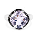 5.50 Carat Genuine Pink Amethyst & Black Spinel .925 Sterling Silver Ring by Bids.com