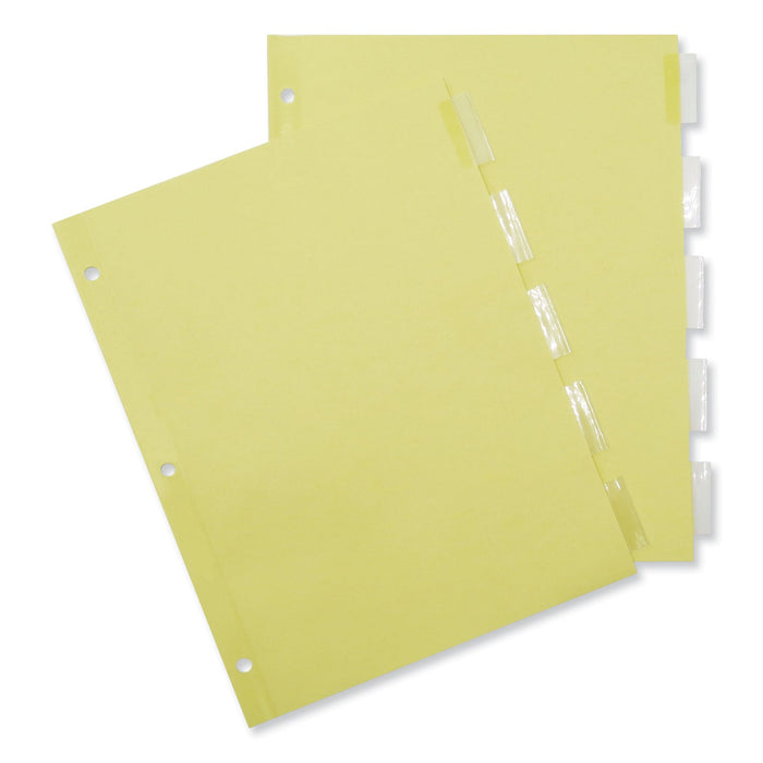Universal Insertable Tab Index, 5-Tab, 11 x 8.5, Buff, Clear Tabs, 24 Sets