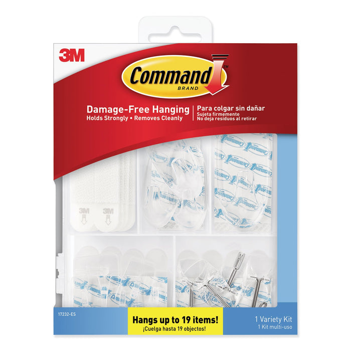 Command Clear Hooks and Strips, Plastic, Asst, 16 Picture Strips/15 Hooks/22 Strips/PK