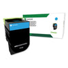 Lexmark 80C0HCG Return Program High-Yield Toner, 3,000 Page-Yield, Cyan, TAA Compliant