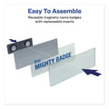 Avery The Mighty Badge Name Badge Holder Kit, Horizontal, 3 x 1, Inkjet, Silver, 10 Holders/ 80 Inserts