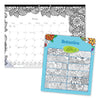 Blueline Monthly Desk Pad Calendar, DoodlePlan Coloring Pages, 22 x 17, Black Binding, Clear Corners, 12-Month (Jan to Dec): 2023