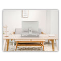 Innovera Adjustable Tempered Glass Monitor Riser, 22.75" x 8.25" x 3" to 3.5", Clear/Silver