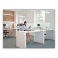 Innovera Adjustable Tempered Glass Monitor Riser, 22.75" x 8.25" x 3" to 3.5", Clear/Silver