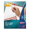 Avery Print and Apply Index Maker Clear Label Dividers, 8-Tab, Color Tabs, 11 x 8.5, White, Traditional Color Tabs, 5 Sets