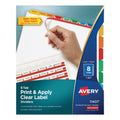 Avery Print and Apply Index Maker Clear Label Dividers, 8-Tab, Color Tabs, 11 x 8.5, White, Traditional Color Tabs, 1 Set