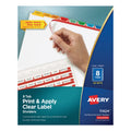 Avery Print and Apply Index Maker Clear Label Dividers, 8-Tab, Color Tabs, 11 x 8.5, White, Traditional Color Tabs, 25 Sets