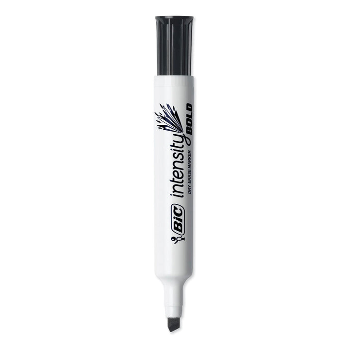 BIC Intensity Bold Tank-Style Dry Erase Marker, Broad Chisel Tip, Black, Dozen