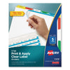 Avery Print and Apply Index Maker Clear Label Dividers, 5-Tab, Color Tabs, 11 x 8.5, White, Traditional Color Tabs, 5 Sets