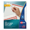 Avery Print and Apply Index Maker Clear Label Plastic Dividers w/Printable Label Strip, 8-Tab, 11 x 8.5, Frosted Clear Tabs, 5 Sets