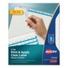 Avery Print and Apply Index Maker Clear Label Plastic Dividers w/Printable Label Strip, 5-Tab, 11 x 8.5, Frosted Clear Tabs, 5 Sets