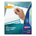 Avery Print and Apply Index Maker Clear Label Dividers, 5-Tab, Color Tabs, 11 x 8.5, White, Contemporary Color Tabs, 5 Sets